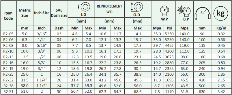 Hidravlik Rezin Şlanq SAE100 R2
